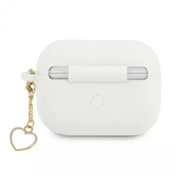 Guess GUAPLSCHSH AirPods Pro etui białe silikonowe z serduszkiem Kolekcja Charm Heart