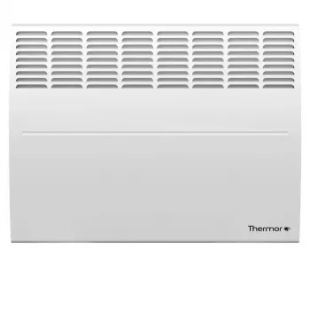 Elektryczny grzejnik konwektorowy CMG-TLC/OM2 1000W biały, montowany na ścianie, z elektronicznym termostatem, IP24, programowaniem 24/7, wykrywaniem otwartego okna, przewodem pilotowym