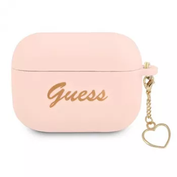 GUESS AirPods Pro Pokrowiec Różowy Silikonowy Charm Heart Collection