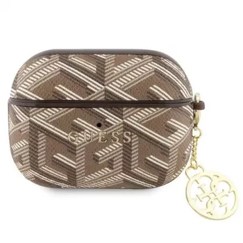 GUESS GUE003033 GCube Charm Etui AirPods Pro Brązowy