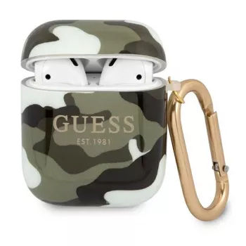 GUESS Camo Collection Etui na AirPods 1/2 Zielony/Khaki