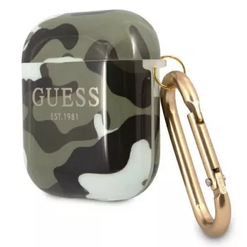 GUESS Camo Collection Etui na AirPods 1/2 Zielony/Khaki