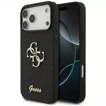 GUESS Fixed Glitter Big 4G Etui do iPhone 18 Pro Max / 17 Pro Max - Czarny