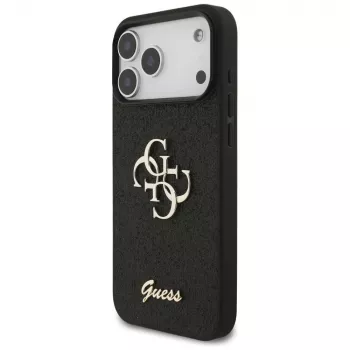 GUESS Fixed Glitter Big 4G Etui do iPhone 18 Pro Max / 17 Pro Max - Czarny