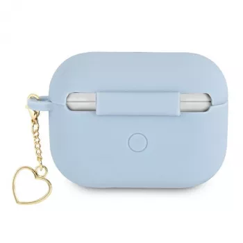 Guess GUAPLSCHSB AirPods Pro etui niebieskie silikonowe z serduszkiem Kolekcja Charm Heart