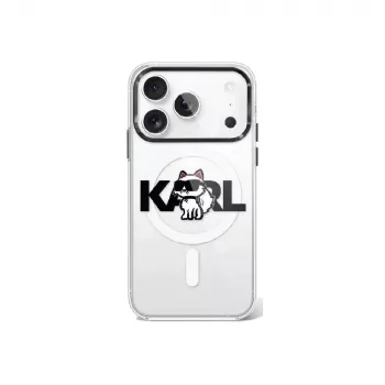 Karl Lagerfeld IML Choupette Sketch Logo MagSafe etui do iPhone 17 Pro - Przezroczyste