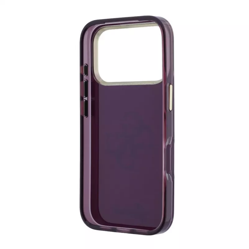 GUESS 4G Script Metal Tylna Obudowa Case dla Apple iPhone 18 Pro / 17 Pro - Burgund