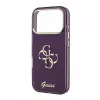 GUESS 4G Script Metal Tylna Obudowa Case dla Apple iPhone 18 Pro / 17 Pro - Burgund