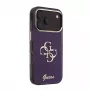 GUESS 4G Script Metal Tylna Obudowa Case dla Apple iPhone 18 Pro / 17 Pro - Burgund