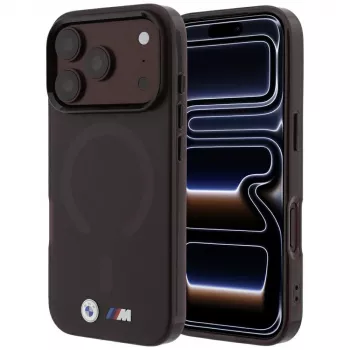 Etui BMW M IML z mrożonego metalu z logo i wykończeniami MagSafe dla iPhone 18 Pro Max / 17 Pro Max - Burgund