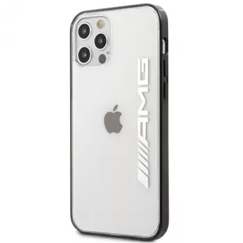 AMG AMHCP12LAESLBK iPhone 12 Pro Max przezroczyste twarde etui z metaliczną czarną ramką