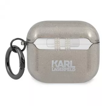 Karl Lagerfeld KLA3UKHGK AirPods 3 etui Black Glitter Karl's Head