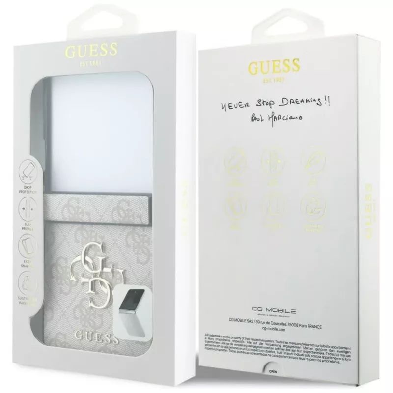 GUESS 4G Big Logo twarda obudowa do Samsung Galaxy Z Flip5 - różowa