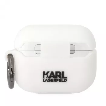Karl Lagerfeld KLAPRUNIKH Etui AirPods Pro Białe Silikonowe Karl Head 3D