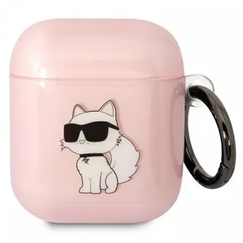 Karl Lagerfeld Ikonik Choupette AirPods 1/2 Etui Różowe