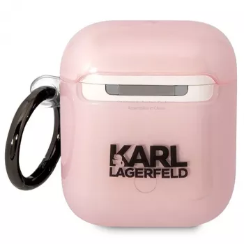 Karl Lagerfeld Ikonik Choupette AirPods 1/2 Etui Różowe