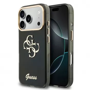 GUESS IML 4G Script Metal etui do iPhone 18 Pro / 17 Pro - czarny