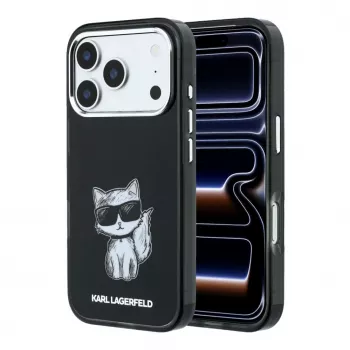 Karl Lagerfeld IML Choupette Body Sketch Print MagSafe Case do iPhone 18 Pro / 17 Pro - Czarny