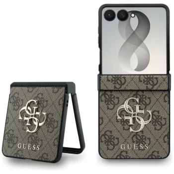 GUESS Big 4G Logo twarde etui do Samsung Galaxy Z Flip4 - brązowy