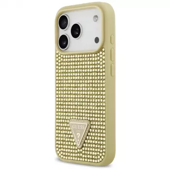 GUESS Rhinestone Triangle Logo Etui do iPhone 17 Pro - Złoty