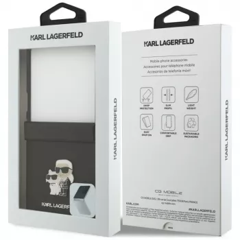 Karl Lagerfeld Karl & Choupette Saffiano Pins Etui na Samsung Galaxy Z Flip5 - Czarny