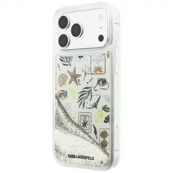 Karl Lagerfeld Liquid Glitter Beach & Sand etui do iPhone 18 Pro Max / 17 Pro Max – Beżowy