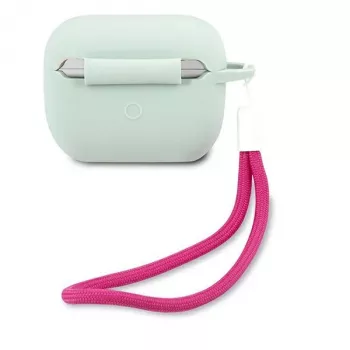 GUESS Vintage Silikonowe etui na AirPods Pro - niebiesko-fuksjowy