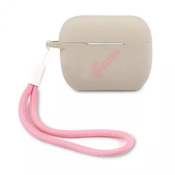 GUESS Vintage Silikonowe etui na Apple AirPods Pro - Szary Różowy