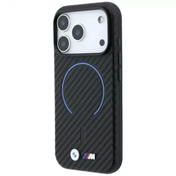 Etui BMW M Carbon Printed Ring MagSafe na iPhone 18 Pro Max / 17 Pro Max - Czarny