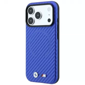 Etui BMW M Carbon Printed Ring MagSafe na iPhone 18 Pro / 17 Pro - Niebieski