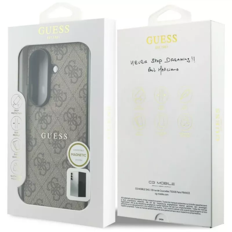GUESS 4G Classic MagSafe etui do Samsung Galaxy Z Fold 8 Ultra - Brązowy