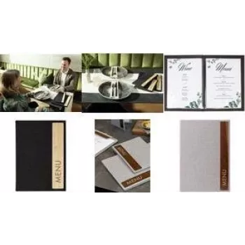 SIGEL Menu Folder SM223 Jasnoszary Brązowy A4 4 Widoki Rozszerzalny do 12 Widoków