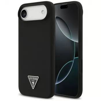 Etui silikonowe GUESS Triangle Logo MagSafe dla iPhone Air, czarny