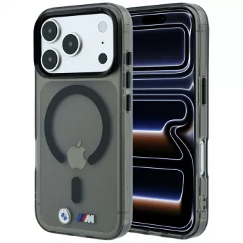 BMW M IML Błyszczące Metalowe Logo i Wstawki Etui MagSafe do iPhone 18 Pro / 17 Pro - Czarny