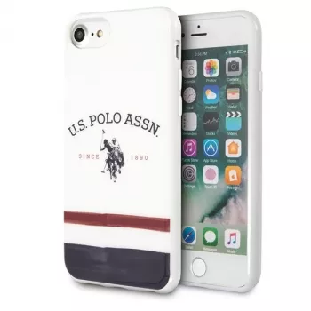 U.S. POLO ASSN. USHCI8PCSTRB Etui do iPhone 7/8/SE 2020/SE 2022 Białe, wzór trójkolorowy