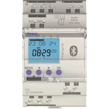 Theben TR642top3 BLE RC Cyfrowy zegar sterujący z funkcją astronomiczną i programem rocznym, 2 kanały, 3 TE