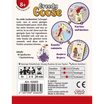 Gra planszowa dla dzieci AMIGO Greedy Goose, 2-4 graczy, wiek 5+