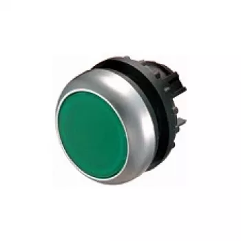 Eaton M22-DL-G Płaski Zielony Podświetlany Przycisk Chwilowy, 22,5 mm