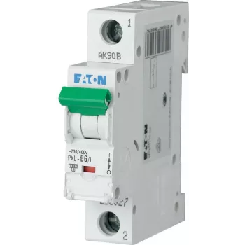 EATON PXL-C6/1 Miniaturowy wyłącznik nadprądowy (MCB), 6 A, 1-biegunowy, charakterystyka C, 10 kA, szyna DIN