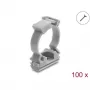 Delock Uchwyt do peszla z zatrzaskiem, przykręcany, do węża ochronnego 25 mm, 100 sztuk, szary