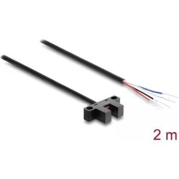 Delock Widelec Bariera Świetlna 5 mm Typ K z 4 x Otwartymi Końcówkami Kabla PNP L/D Przełączalna 2 m