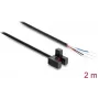 Delock Widełkowa bariera świetlna 5 mm Typ F z 4 x otwartymi końcówkami kabla PNP L/D przełączalna 2 m