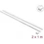 Delock Samoprzylepny Kanał Kablowy z Suwakiem 24 x 14 mm z Łącznikiem - Długość 1 m, 2 szt., Biały