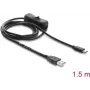 Delock USB Power Cable Type-A Męski do USB Type-C™ Męski z Przełącznikiem 1,5 m