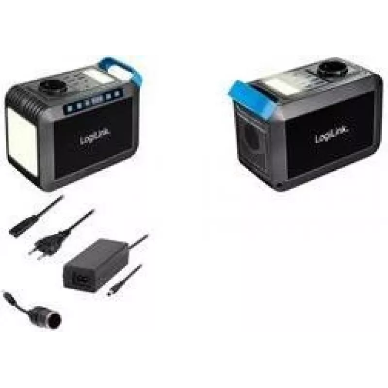 LogiLink PPS0301 Przenośna stacja zasilania 300W, 288Wh, czysty sinus, 1x AC, 1x DC, 4x USB-A, 1x USB-C PD, czarny