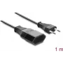 Delock Przedłużacz Europlug CEE 7/16 męski-żeński 2 x 0,75 mm², 1 m, czarny