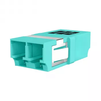 EFB Elektronik LC Duplex OM3 Multimode adapter światłowodowy, bez kołnierza, aqua, tuleja ceramiczna