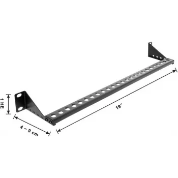 Delock 19 inch 1U Panel do zarządzania kablami z regulowaną głębokością 40-90 mm, czarny