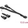 Delock Y-Fan Cable 1 x 4 Pin PWM Female do 2 x 4 Pin PWM Male z Plecionym Oplotem 13,5 cm Czarny