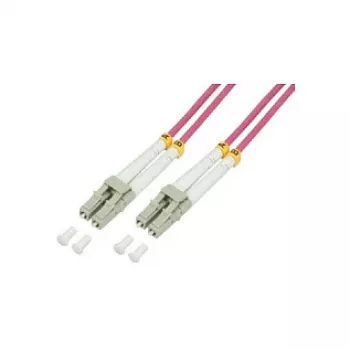 LogiLink OM4 LC/LC Duplex Światłowód Patchcord Multimodowy, 75m, LSZH, Aqua